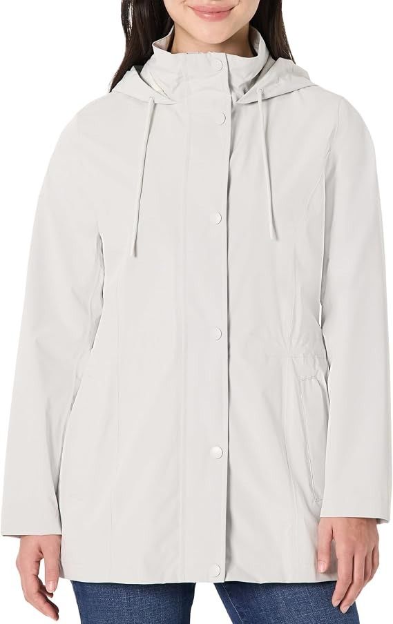 White Hooded Rain Jacket image 1